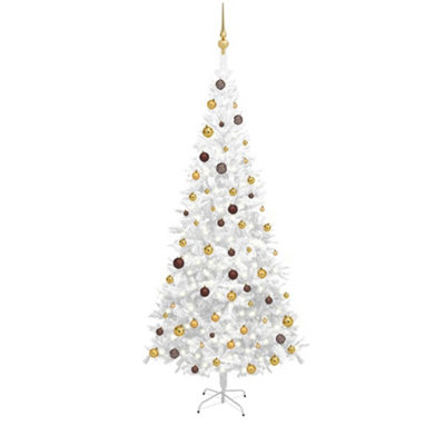 Berkfield Artificial Christmas Tree with LEDs&Ball Set L 240 cm White Price Comparisons | Compare The Build