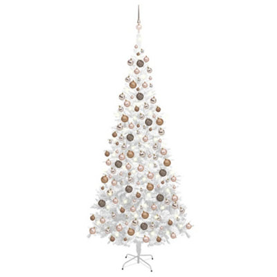 Berkfield Artificial Christmas Tree with LEDs&Ball Set L 240 cm White Price Comparisons | Compare The Build