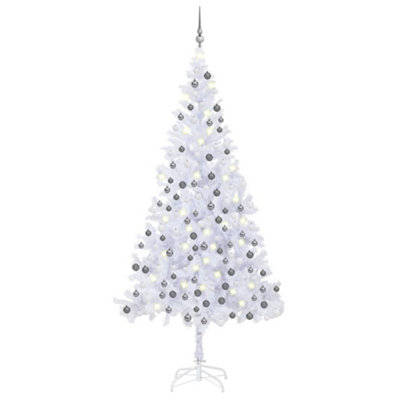 Berkfield Artificial Christmas Tree with LEDs&Ball Set L 240 cm White Price Comparisons | Compare The Build