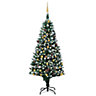 Berkfield Artificial Christmas Tree with LEDs&Ball Set&Pinecones 210 cm