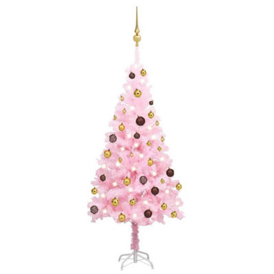 Berkfield Artificial Christmas Tree with LEDs&Ball Set Pink 120 cm PVC Price Comparisons | Compare The Build