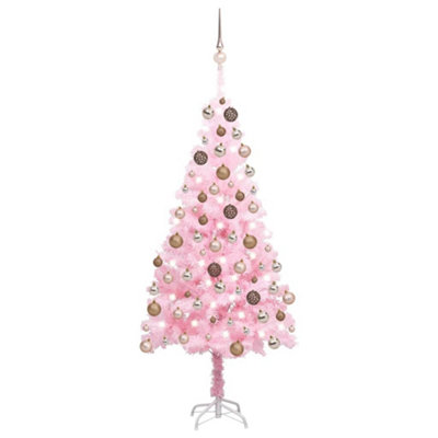 Berkfield Artificial Christmas Tree with LEDs&Ball Set Pink 120 cm PVC Price Comparisons | Compare The Build