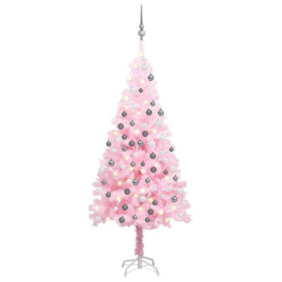 Berkfield Artificial Christmas Tree with LEDs&Ball Set Pink 120 cm PVC Price Comparisons | Compare The Build