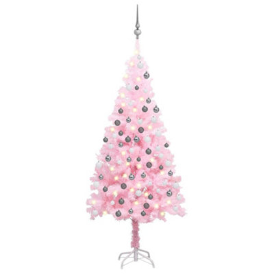 Berkfield Artificial Christmas Tree with LEDs&Ball Set Pink 180 cm PVC Price Comparisons | Compare The Build