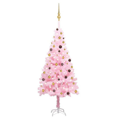 Berkfield Artificial Christmas Tree with LEDs&Ball Set Pink 210 cm PVC Price Comparisons | Compare The Build