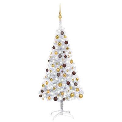 Berkfield Artificial Christmas Tree with LEDs&Ball Set Silver 150 cm PET Price Comparisons | Compare The Build