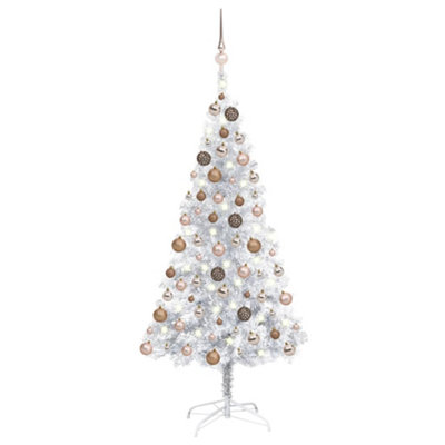 Berkfield Artificial Christmas Tree with LEDs&Ball Set Silver 150 cm PET Price Comparisons | Compare The Build