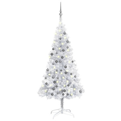 Berkfield Artificial Christmas Tree with LEDs&Ball Set Silver 150 cm PET Price Comparisons | Compare The Build
