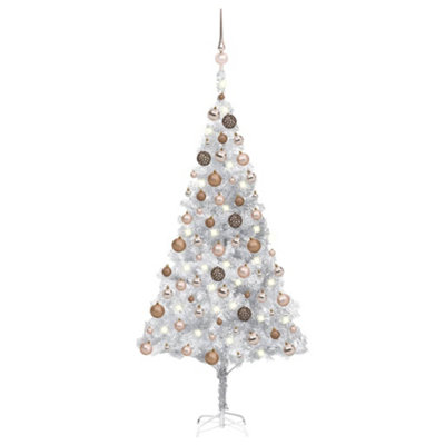 Berkfield Artificial Christmas Tree with LEDs&Ball Set Silver 180 cm PET Price Comparisons | Compare The Build