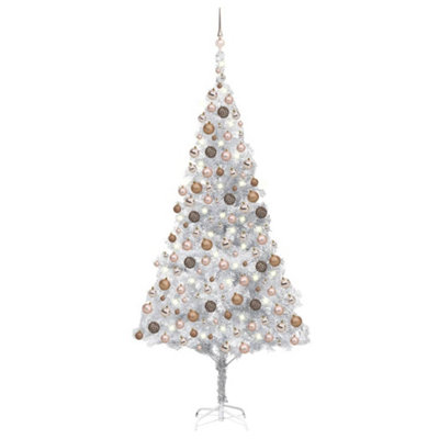 Berkfield Artificial Christmas Tree with LEDs&Ball Set Silver 240 cm PET Price Comparisons | Compare The Build
