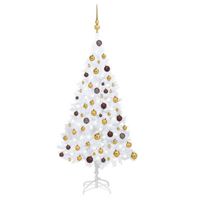 Berkfield Artificial Christmas Tree with LEDs&Ball Set White 120 cm PVC Price Comparisons | Compare The Build