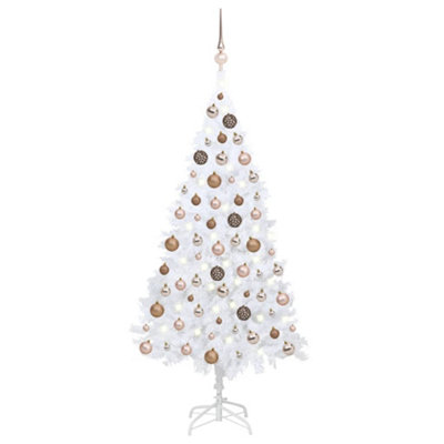 Berkfield Artificial Christmas Tree with LEDs&Ball Set White 120 cm PVC Price Comparisons | Compare The Build