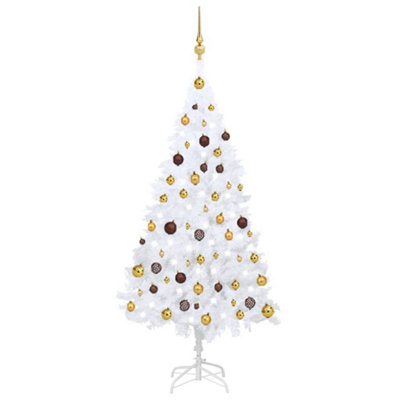 Berkfield Artificial Christmas Tree with LEDs&Ball Set White 150 cm PVC Price Comparisons | Compare The Build