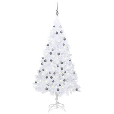 Berkfield Artificial Christmas Tree with LEDs&Ball Set White 150 cm PVC Price Comparisons | Compare The Build