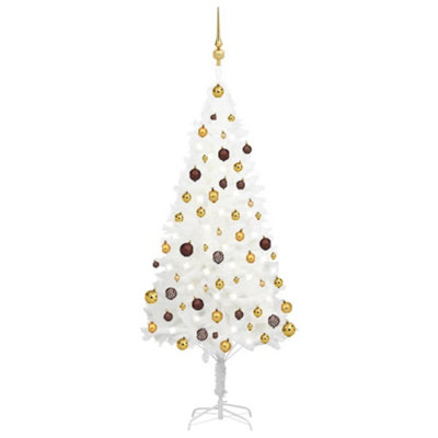 Berkfield Artificial Christmas Tree with LEDs&Ball Set White 150 cm Price Comparisons | Compare The Build