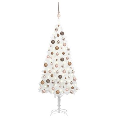 Berkfield Artificial Christmas Tree with LEDs&Ball Set White 150 cm Price Comparisons | Compare The Build