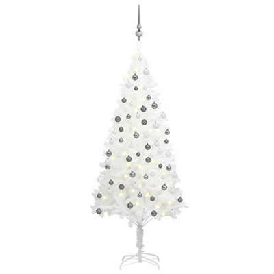 Berkfield Artificial Christmas Tree with LEDs&Ball Set White 150 cm Price Comparisons | Compare The Build