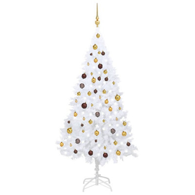 Berkfield Artificial Christmas Tree with LEDs&Ball Set White 180 cm PVC Price Comparisons | Compare The Build
