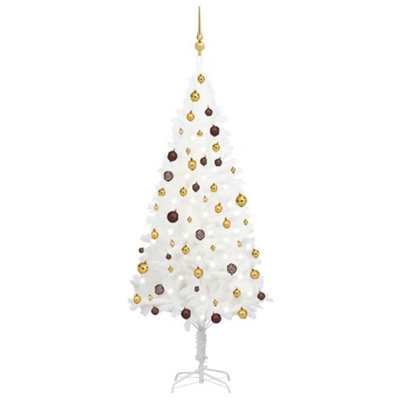 Berkfield Artificial Christmas Tree with LEDs&Ball Set White 180 cm Price Comparisons | Compare The Build