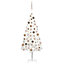 Berkfield Artificial Christmas Tree with LEDs&Ball Set White 180 cm