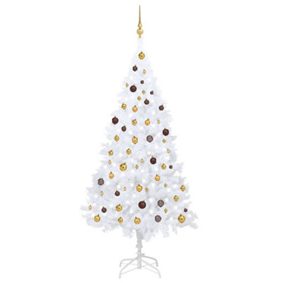 Berkfield Artificial Christmas Tree with LEDs&Ball Set White 210 cm PVC Price Comparisons | Compare The Build