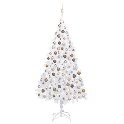 Berkfield Artificial Christmas Tree with LEDs&Ball Set White 210 cm PVC Price Comparisons | Compare The Build