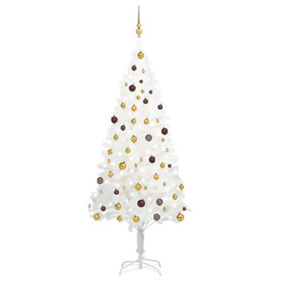 Berkfield Artificial Christmas Tree with LEDs&Ball Set White 210 cm Price Comparisons | Compare The Build