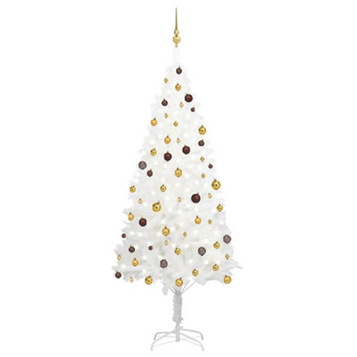 Berkfield Artificial Christmas Tree with LEDs&Ball Set White 240 cm Price Comparisons | Compare The Build