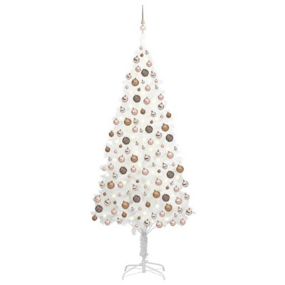 Berkfield Artificial Christmas Tree with LEDs&Ball Set White 240 cm Price Comparisons | Compare The Build