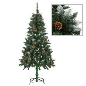 Berkfield Artificial Christmas Tree with Pine Cones and White Glitter 150 cm