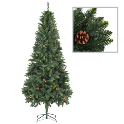 Berkfield Artificial Christmas Tree with Pine Cones Green 210 cm Price Comparisons | Compare The Build