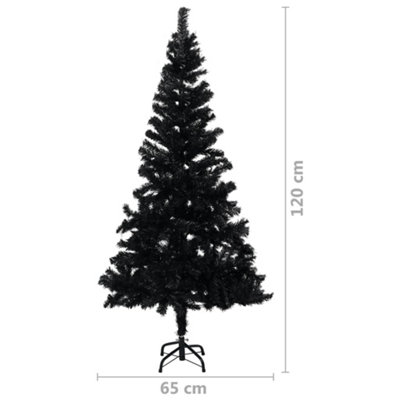 Berkfield Artificial Christmas Tree with Stand Black 120 cm PVC