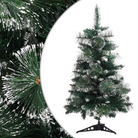 Berkfield Artificial Christmas Tree with Stand Green and White 60 cm PVC