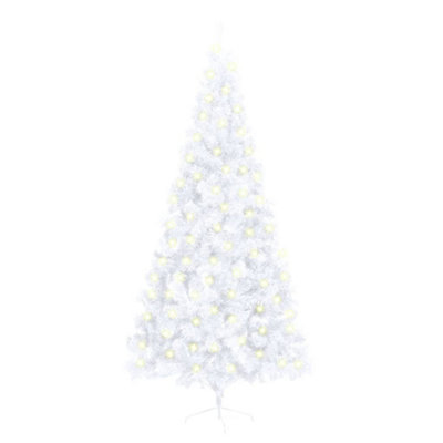 Berkfield Artificial Half Christmas Tree with LED&Stand White 210 cm PVC DIY at B&Q