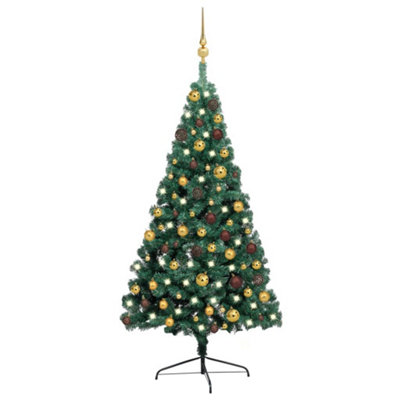 Berkfield Artificial Half Christmas Tree with LEDs&Ball Set Green 120 cm Price Comparisons | Compare The Build
