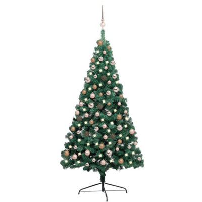 Berkfield Artificial Half Christmas Tree with LEDs&Ball Set Green 180 cm Price Comparisons | Compare The Build