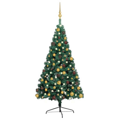 Berkfield Artificial Half Christmas Tree with LEDs&Ball Set Green 240 cm Price Comparisons | Compare The Build