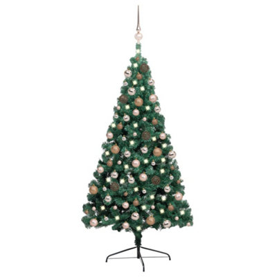 Berkfield Artificial Half Christmas Tree with LEDs&Ball Set Green 240 cm Price Comparisons | Compare The Build