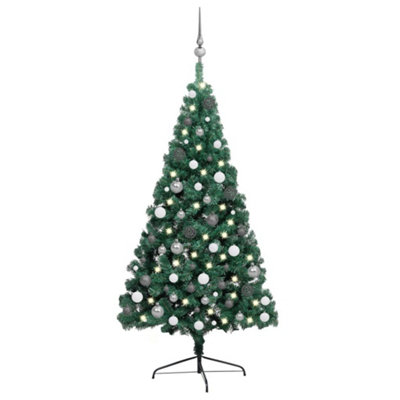 Berkfield Artificial Half Christmas Tree with LEDs&Ball Set Green 240 cm Price Comparisons | Compare The Build