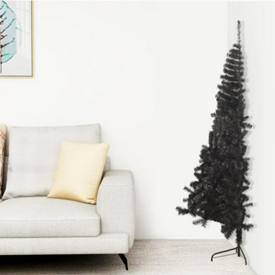 Berkfield Artificial Half Christmas Tree with Stand Black 120 cm PVC