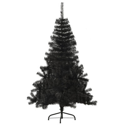 Berkfield Artificial Half Christmas Tree with Stand Black 120 cm PVC