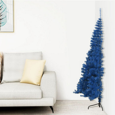 Berkfield Artificial Half Christmas Tree with Stand Blue 120 cm PVC