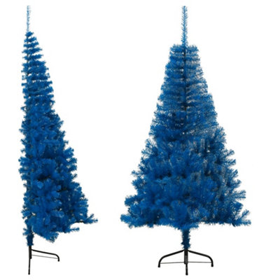 Berkfield Artificial Half Christmas Tree with Stand Blue 180 cm PVC