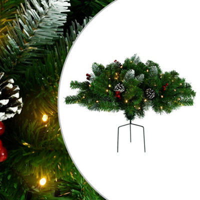 Berkfield Artificial Pathway Christmas Tree with LEDs Green 40 cm PVC Price Comparisons | Compare The Build