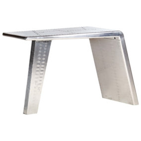 Berkfield Aviator Desk Silver 112x50x76 cm Metal