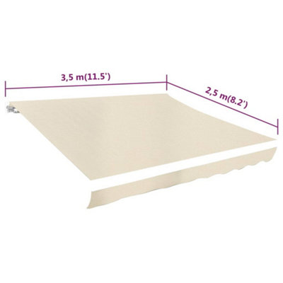 Berkfield Awning Top Sunshade Canvas Cream 350x250 cm