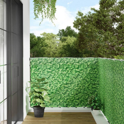 Berkfield Balcony Privacy Screen Plant Look Green 500x120 cm PVC