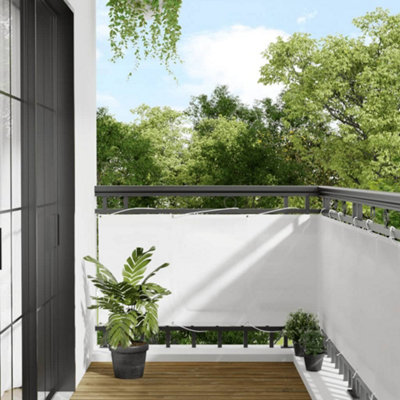 Berkfield Balcony Screen White 75x1000 cm 100% Polyester Oxford