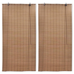 Berkfield Bamboo Roller Blinds 2 pcs 80x160 cm Brown