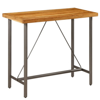 Berkfield Bar Table Solid Reclaimed Teak 120x58x106 cm